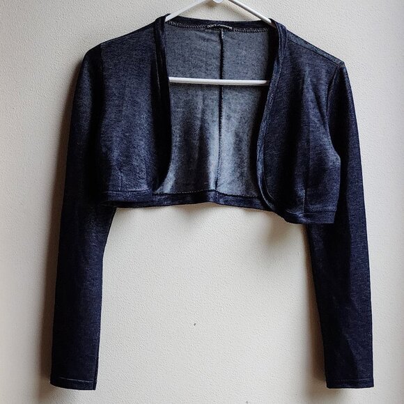 Dolce & Gabbana Navy Velure Cropped Shrug - Picture 6 of 14